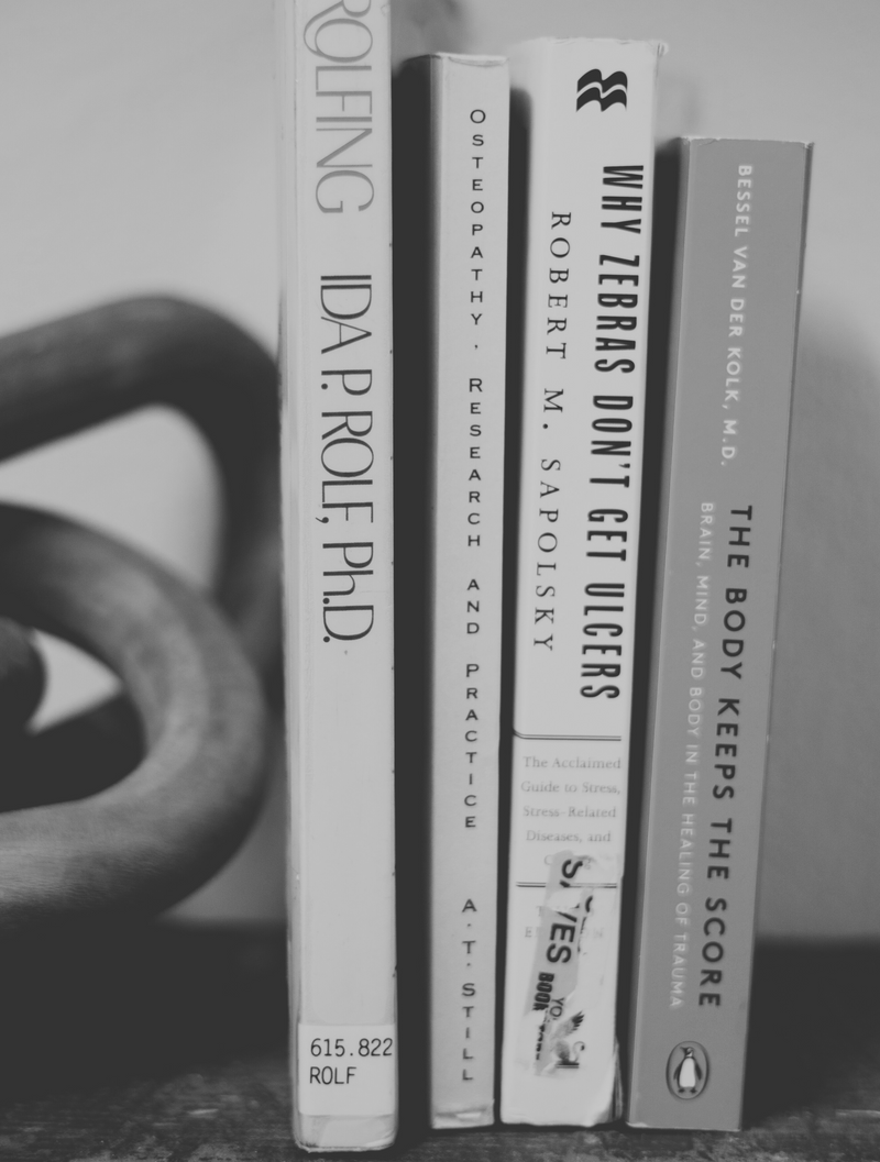 Books that inform the study and understanding of fascia and the body.