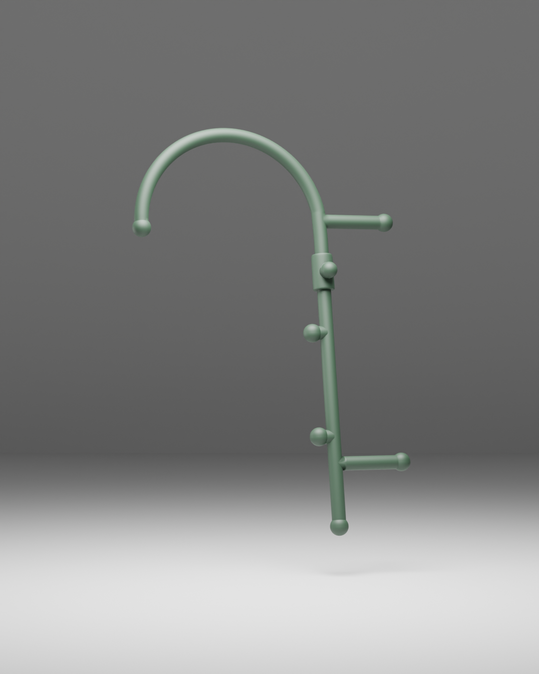 Theracane tool designed for fascia self-bodywork and targeted release.